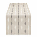 Chemin de table 180 x 33 cm beige gris en tissu brodé style naturel