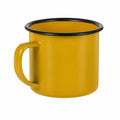 Mug en acier émaillé 350 ml jaune avec liseré noir style vintage