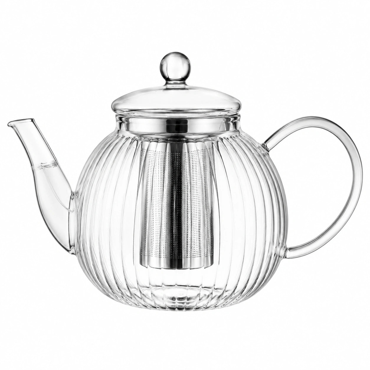 Théière 1.20 L en verre transparent avec filtre en acier inoxydable et couvercle - service de thé