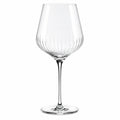 Verre à vin sur pied 650 ml en verre transparent à relief torsadé pour dégustation élégante