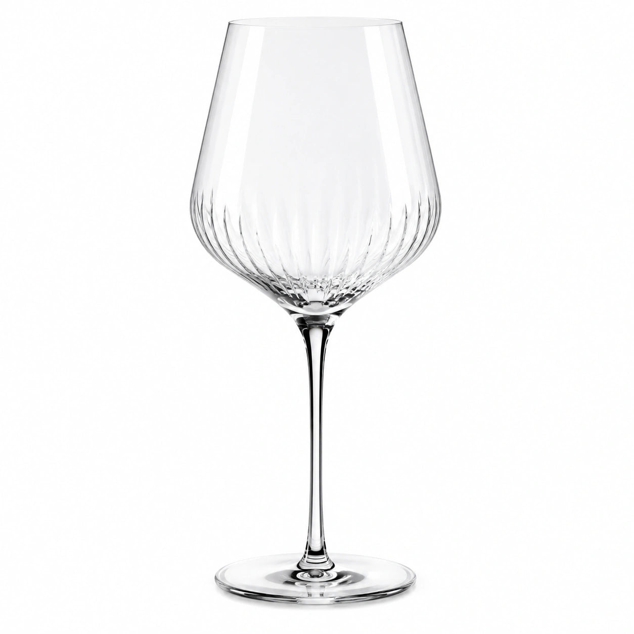 Verre à vin sur pied 650 ml en verre transparent à relief torsadé pour dégustation élégante