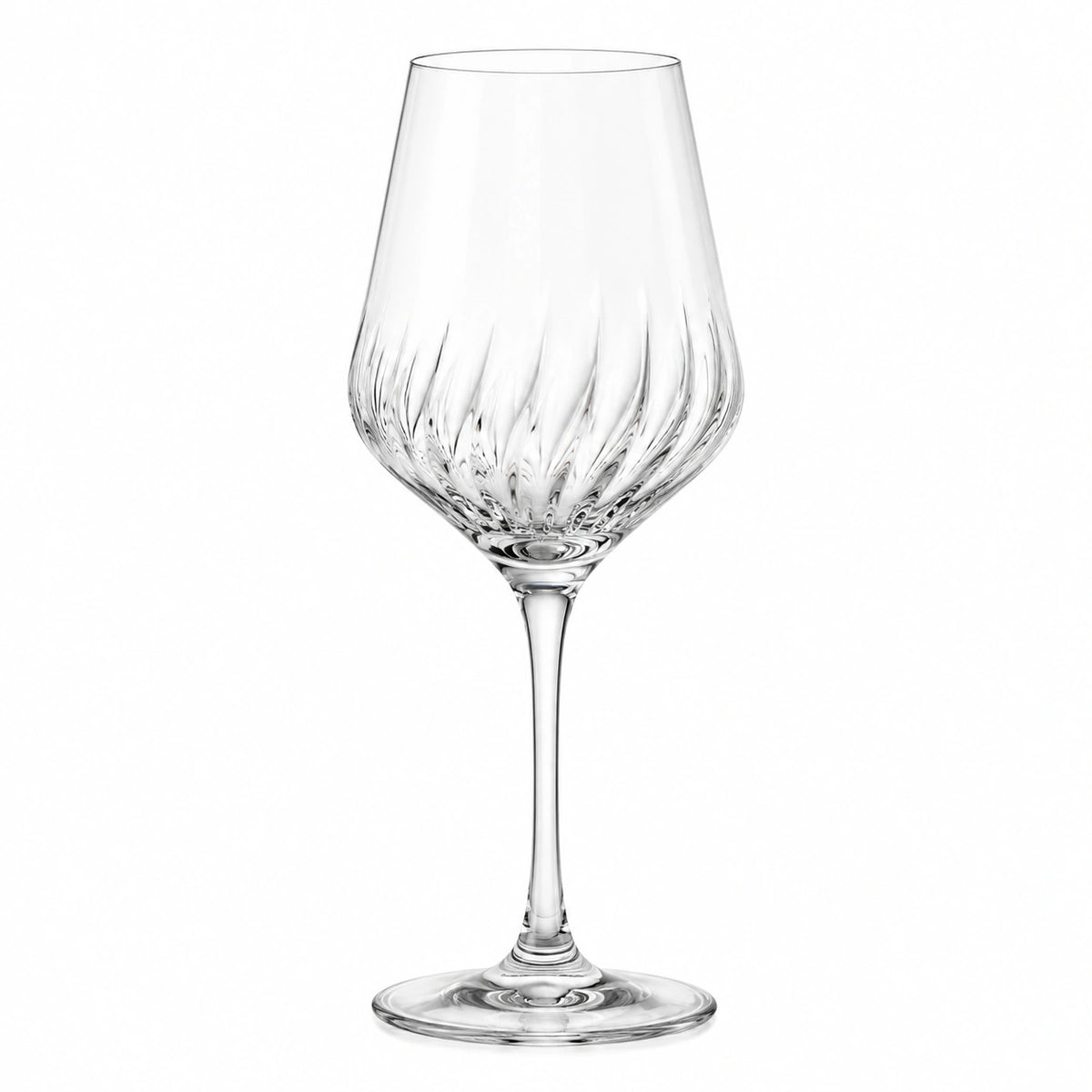 Verre à vin 500 ml en verre transparent 9 cm - 24 cm à pied motif torsadé