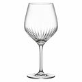 Verre à vin 500 ml en verre transparent à pied décor torsadé